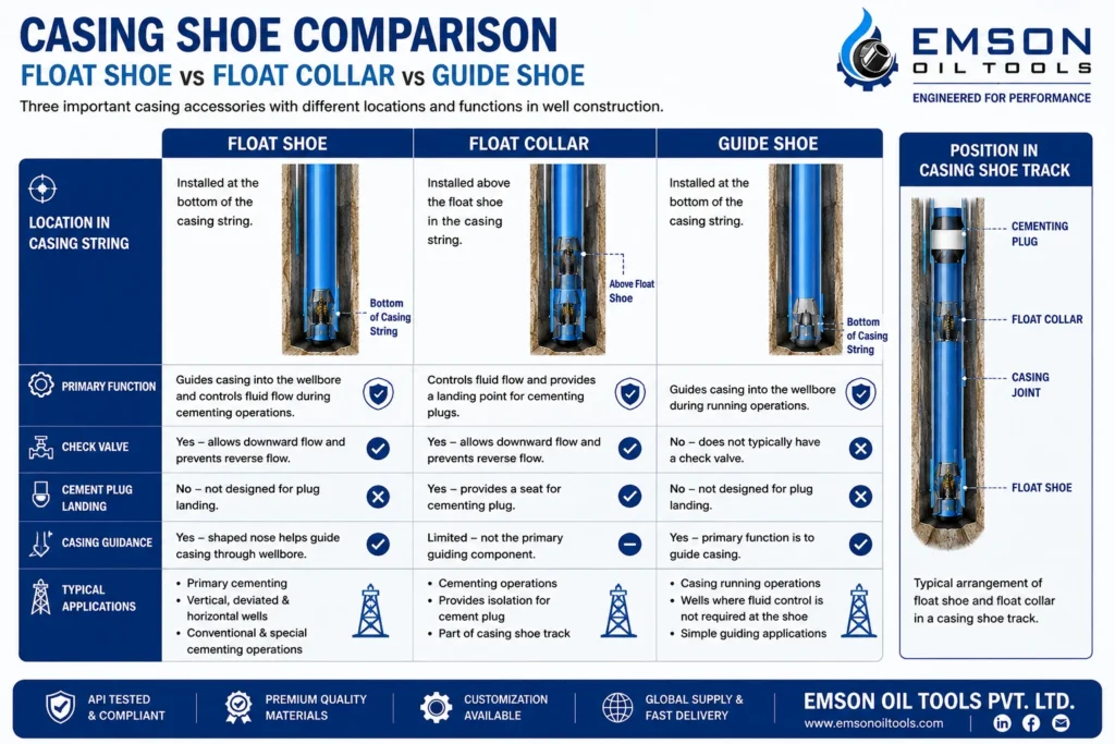 Float Shoe vs Float Collar vs Guide Shoe