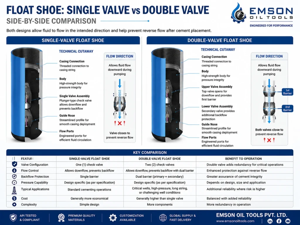 Single-Valve vs Double-Valve Float Shoe